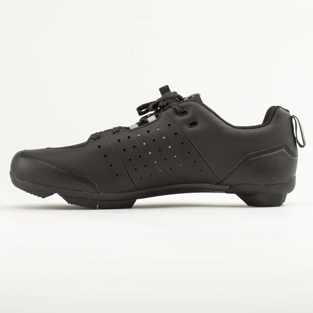 Chaussures velo a lacets spd gravel 500 noire
