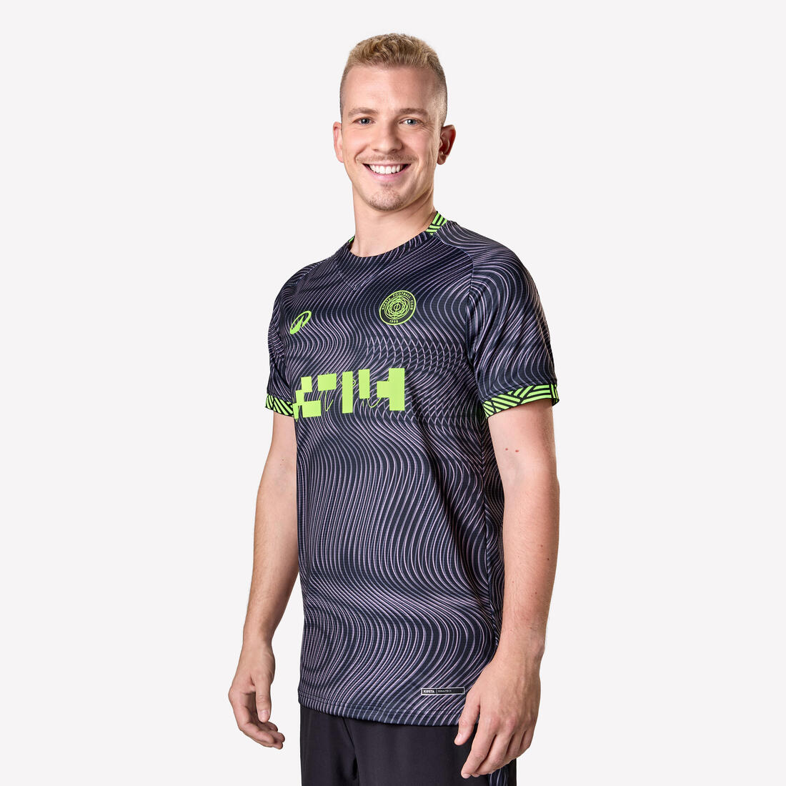 Maillot de football  adulte Viralto II wavy noir & jaune fluo – 8916049