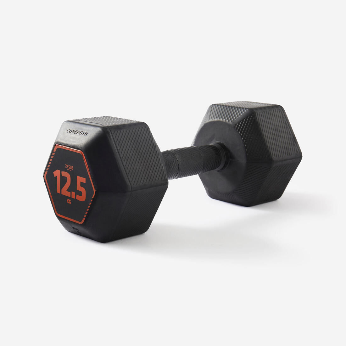 Haltères de cross training et musculation 12,5 kg - dumbbell hexagonale noire
