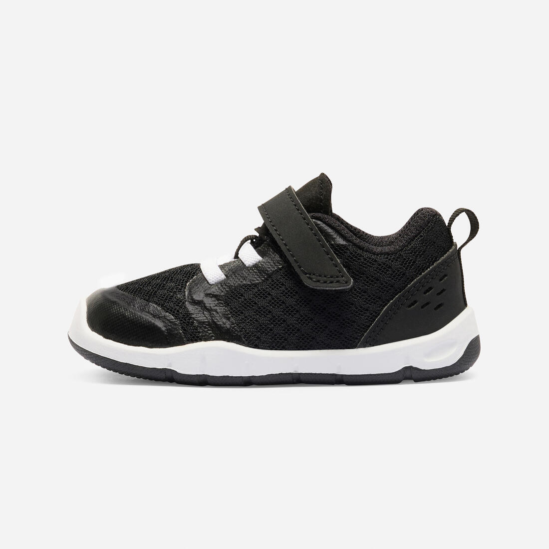 Chaussures de sport à scratch respirantes et confortables bébé, noir et