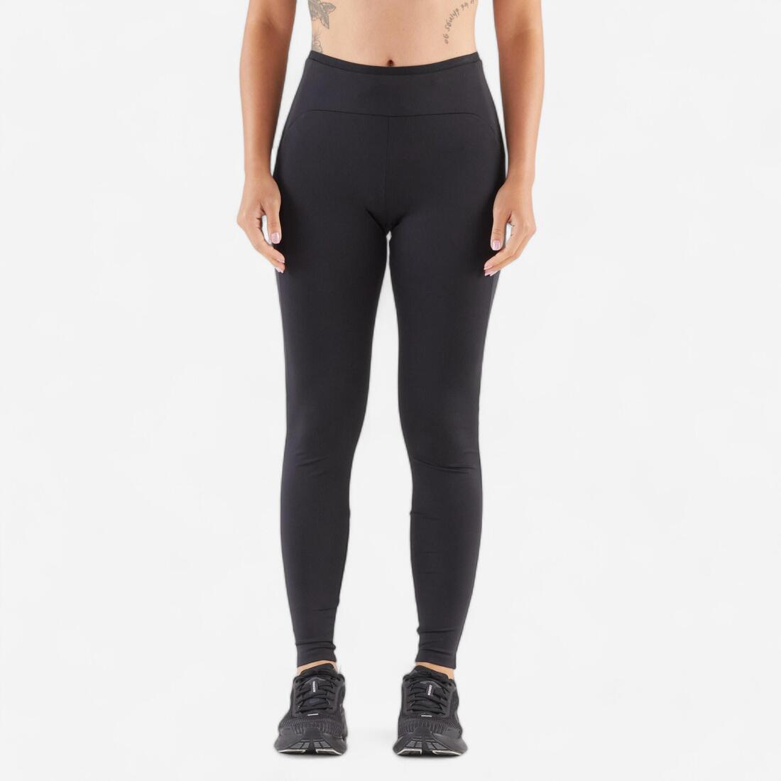 Legging running Femme - KIPRUN Run 500 Confort – noir fumé