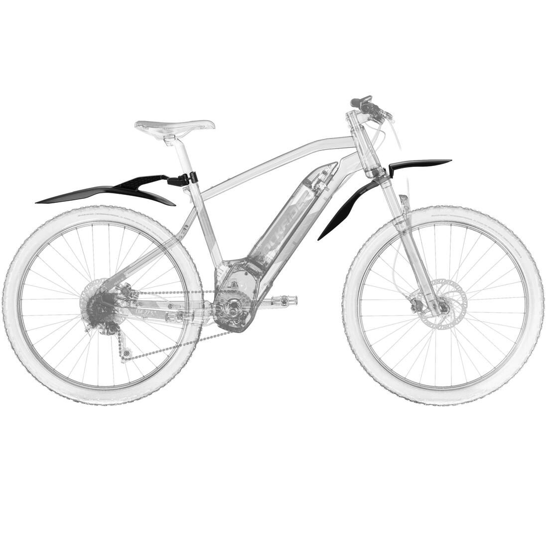 ENSEMBLE KIT GARDE-BOUE VÉLO VTT AVANT-ARRIÈRE RIGIDE V3 NOIR 26" - 27,5" - 29"