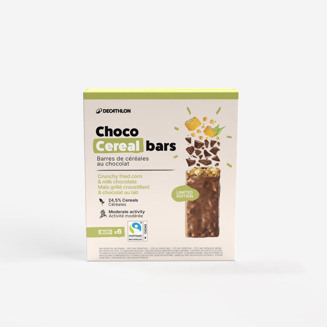 Barre de céréales au maïs grillé enrobée chocolat au lait x6