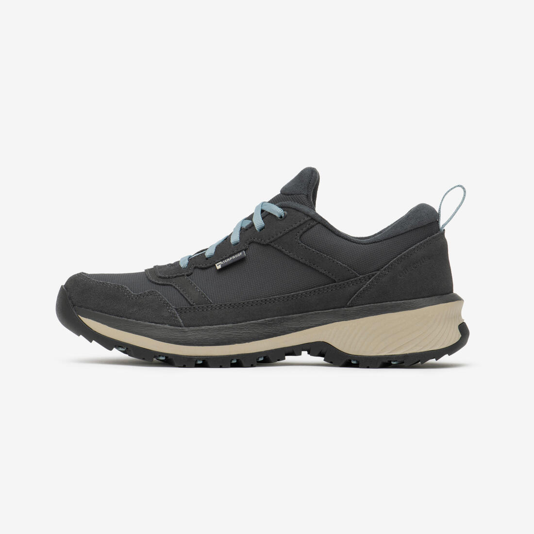 Chaussures de randonnée imperméables femme, NH500 Cuir WP gris – 8871375
