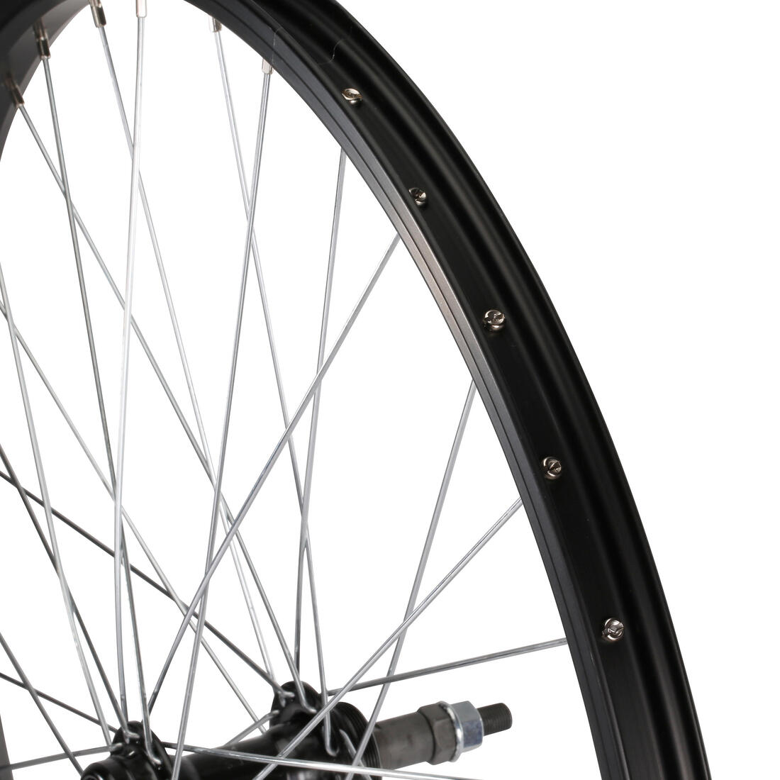 Roue vélo enfant 24" arrière simple paroi roue libre à écrous noir