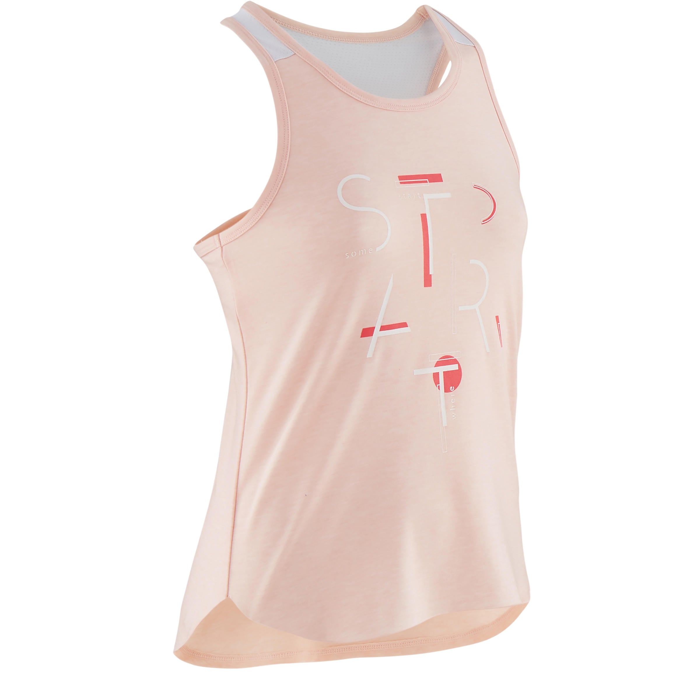 Débardeur respirant fille – rose pastel fluo