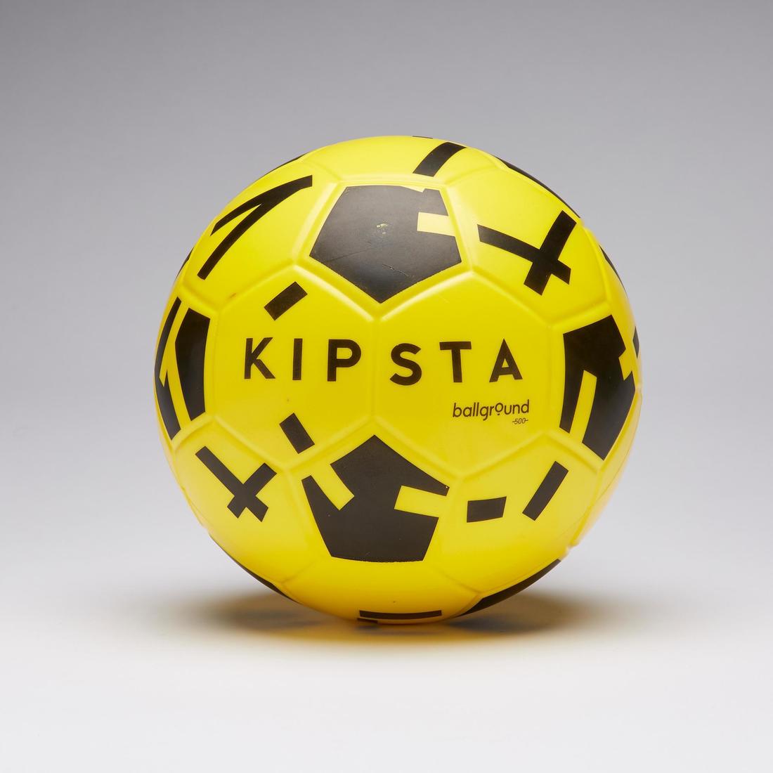 Ballon de football en mousse ballground 500 t4 jaune et noir