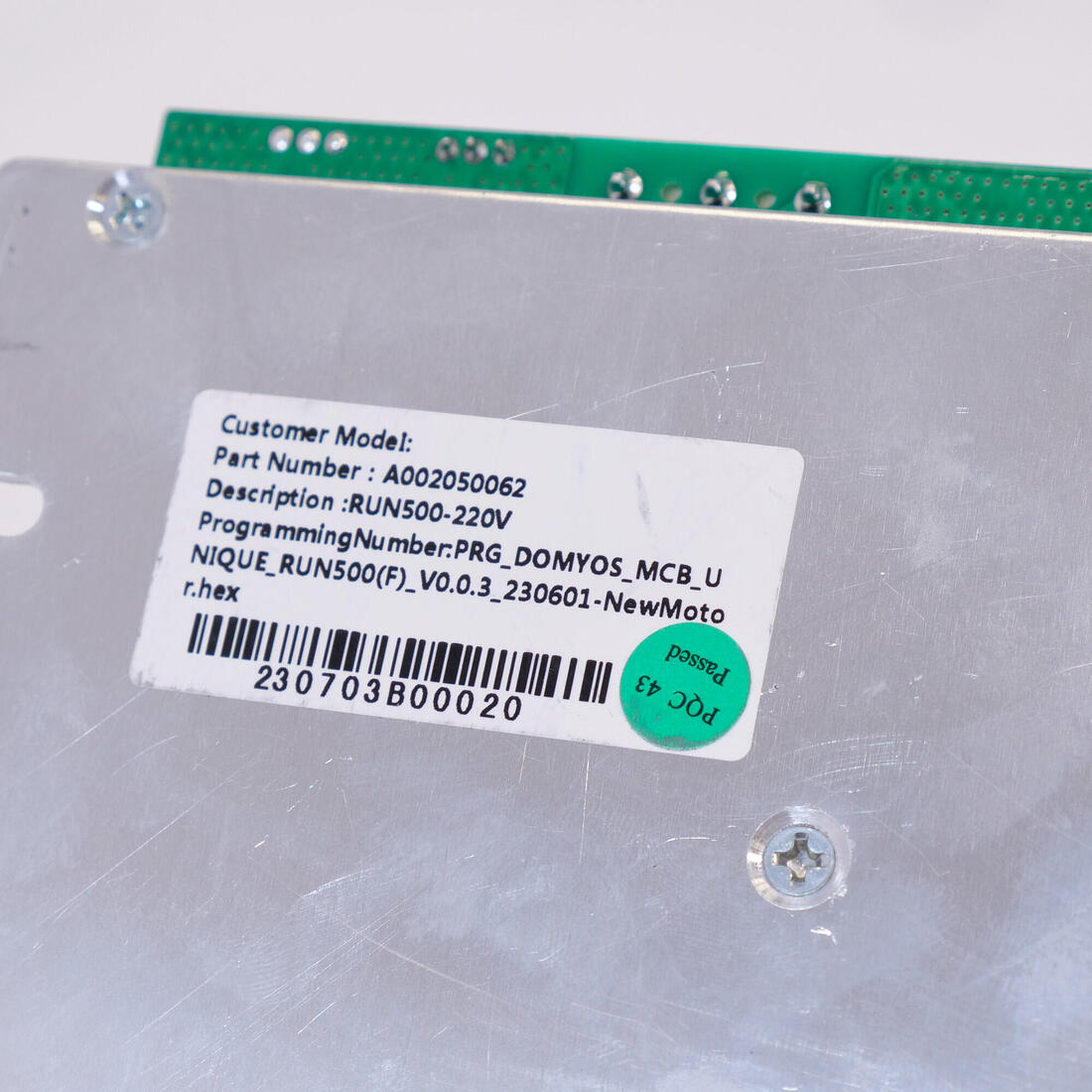 RUN500 CARTE DE CONTROLE