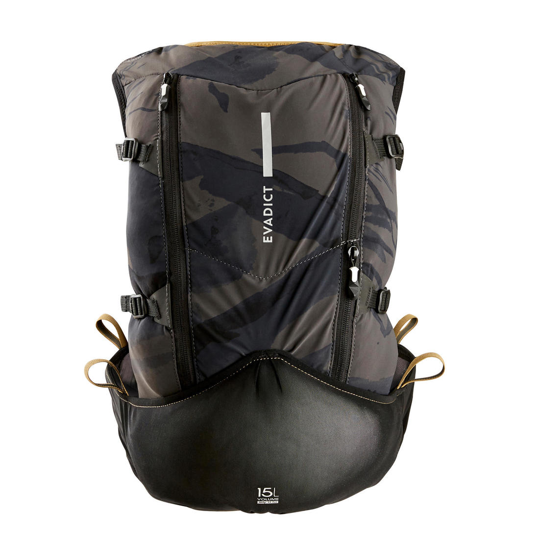 SAC TRAIL ULTRA RUNNING 15L MIXTE NOIR - VENDU AVEC POCHE À EAU 2L