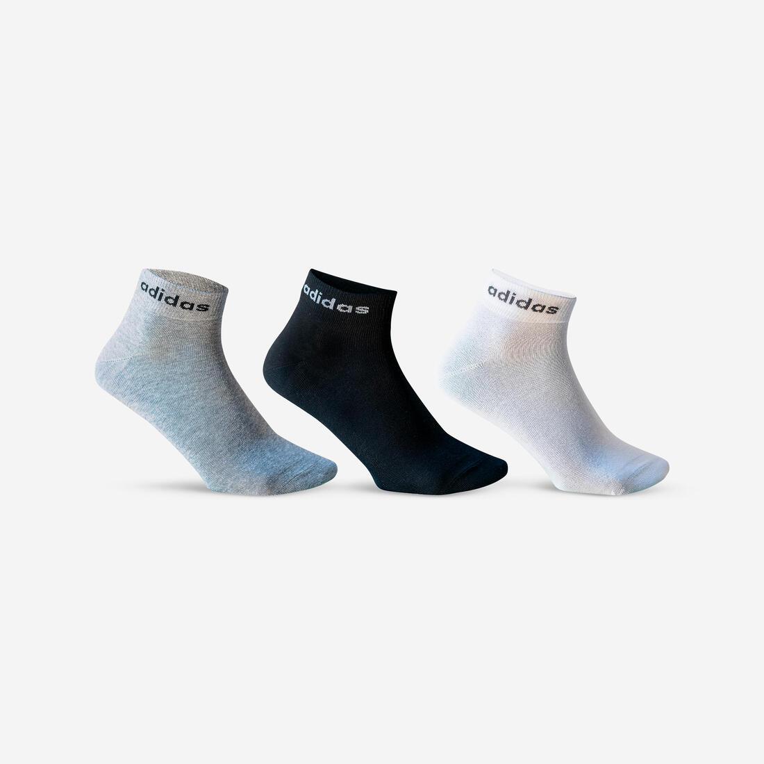 Chaussettes de sport adidas mi-hautes noir blanc gris lot de 3