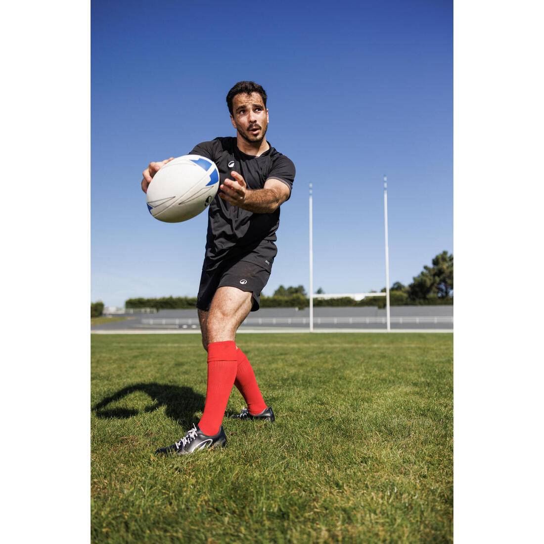 Ballon d'initiation de rugby taille 5, Bleu