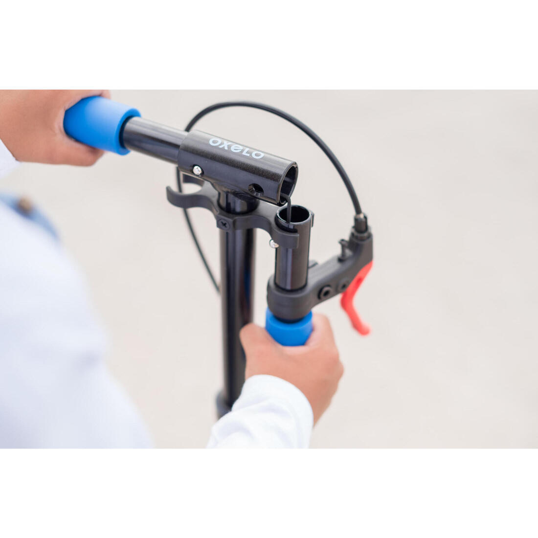 Trottinette enfant mid5 avec frein au guidon et suspension noire/verte
