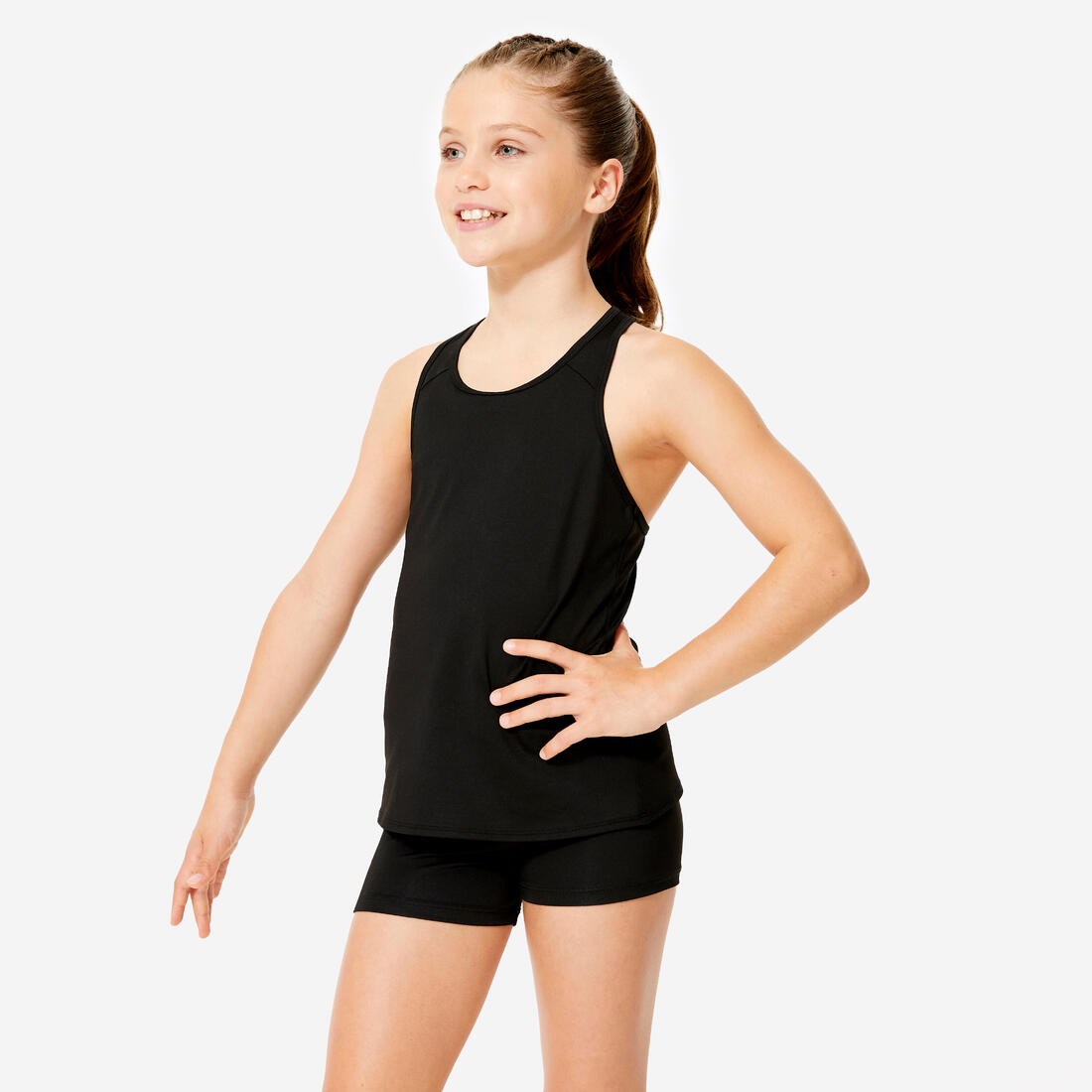 Débardeur dos nageur gym fille, noir