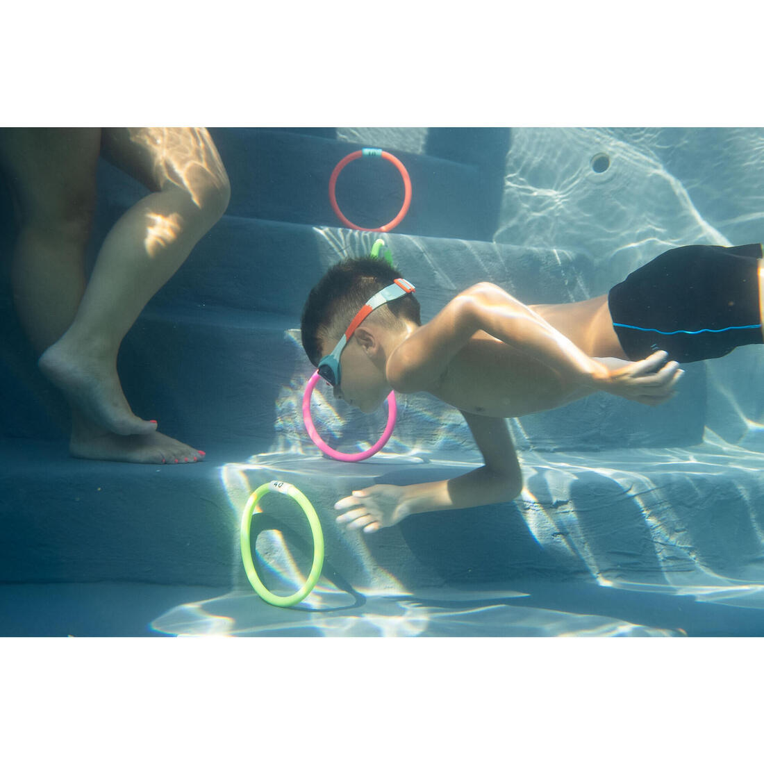 4 anneaux aquatiques lestés multi couleurs