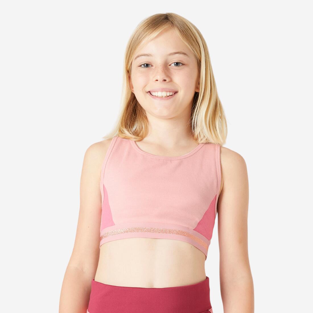 brassière fille coton rose – vieux rose