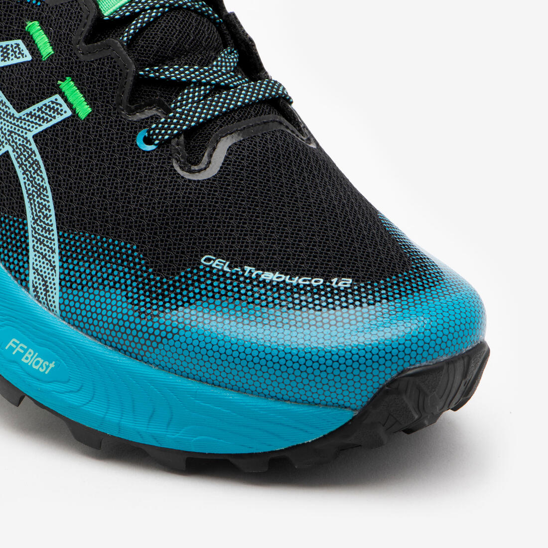 CHAUSSURES DE TRAIL RUNNING HOMME ASICS - GEL-TRABUCO 12 NOIR BLEU VERT