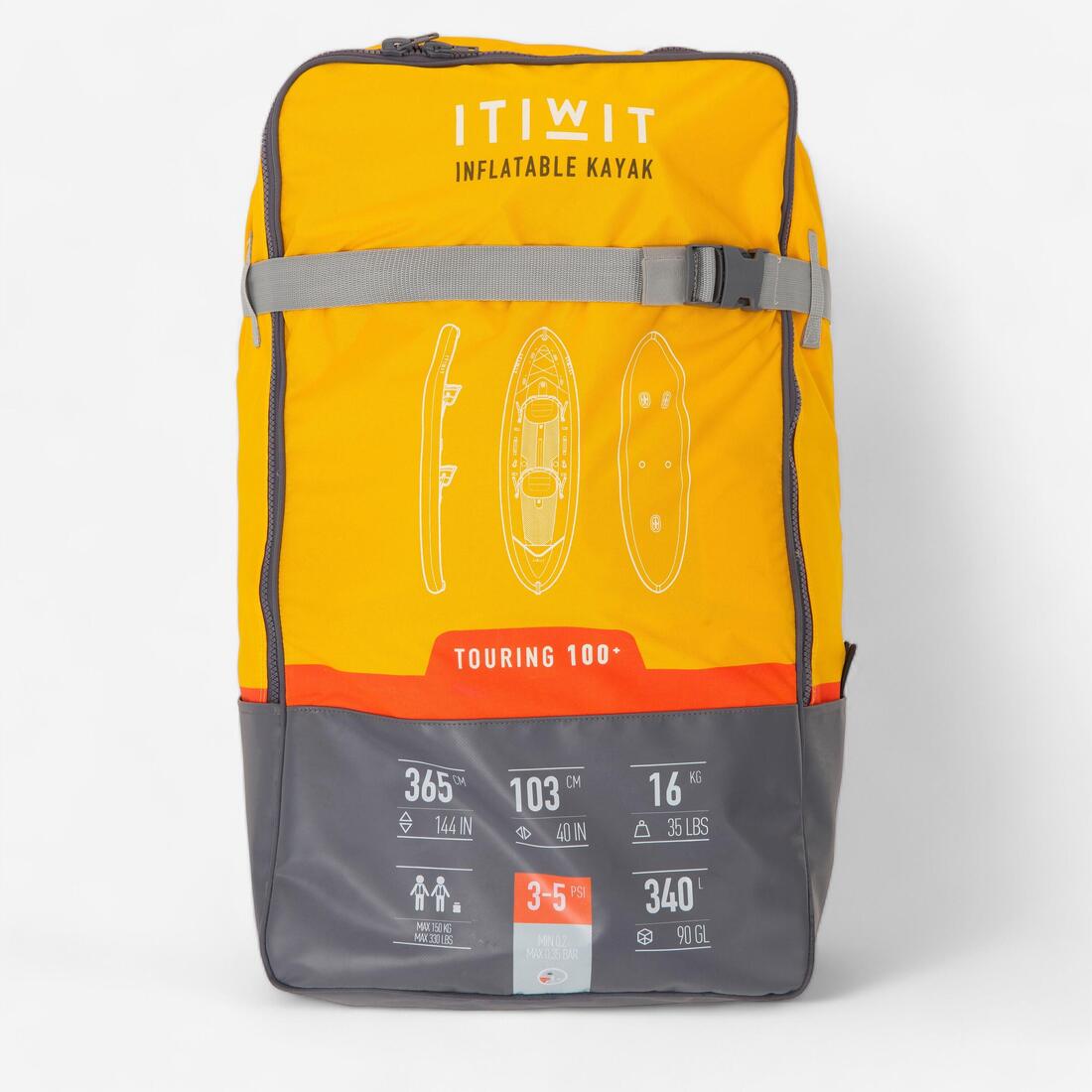 Sac à dos de transport pour le kayak gonflable X100 2 places