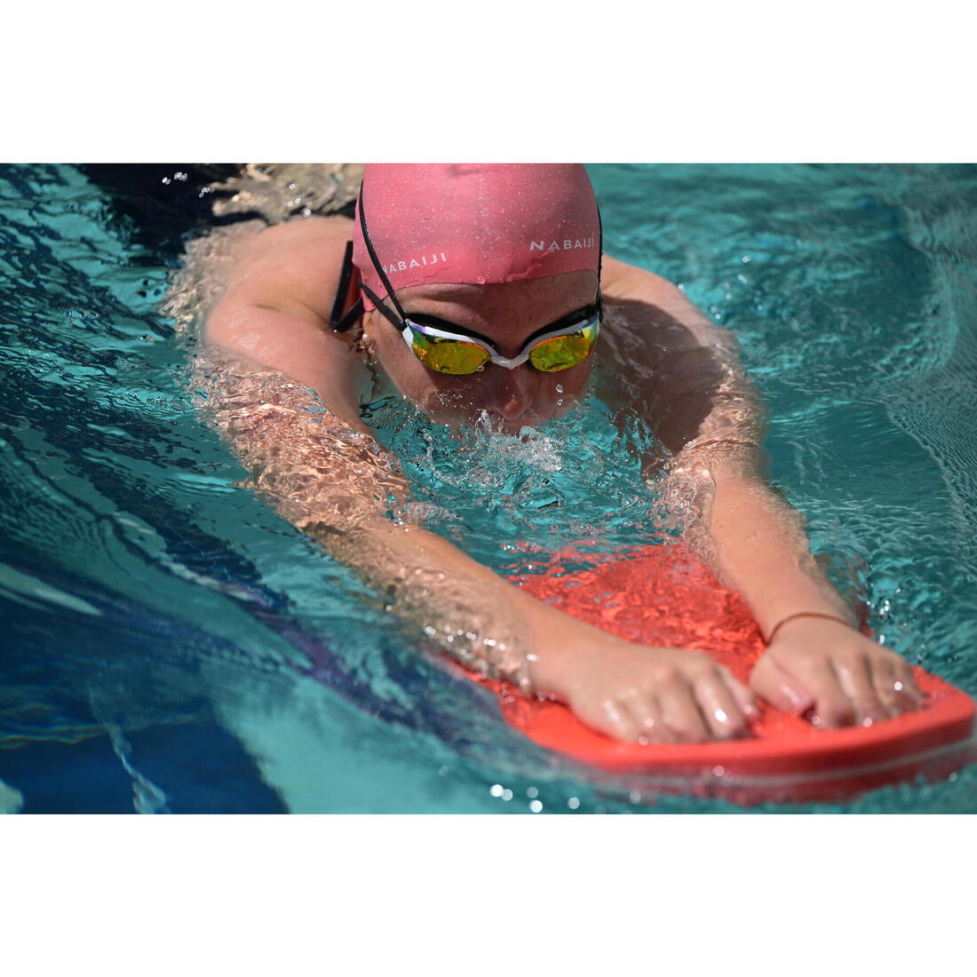 Lunettes de natation Taille Unique - Bfit blanches verres miroirs