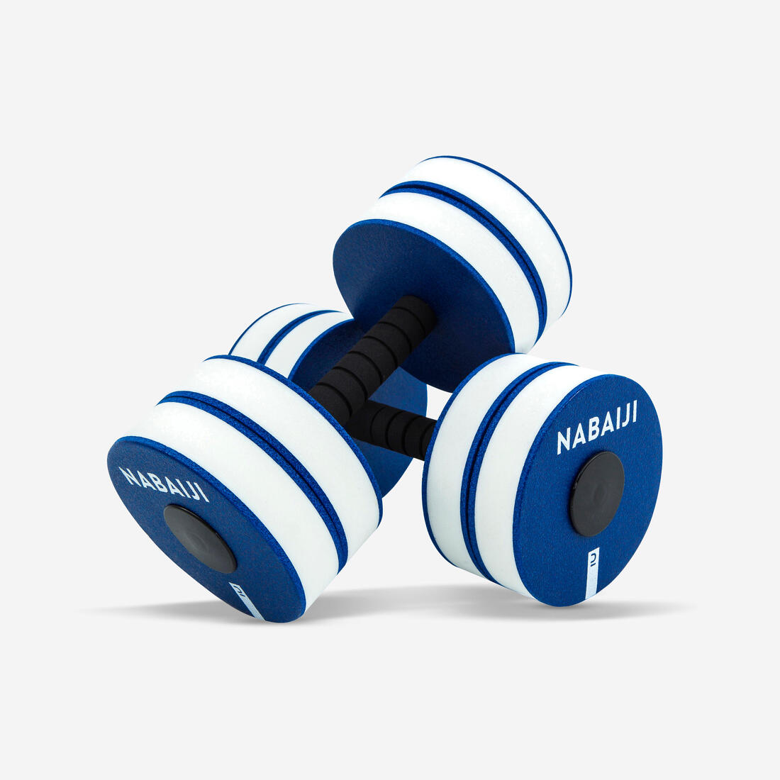 Paire d'haltères aquatiques mousse aquagym bleu blanc