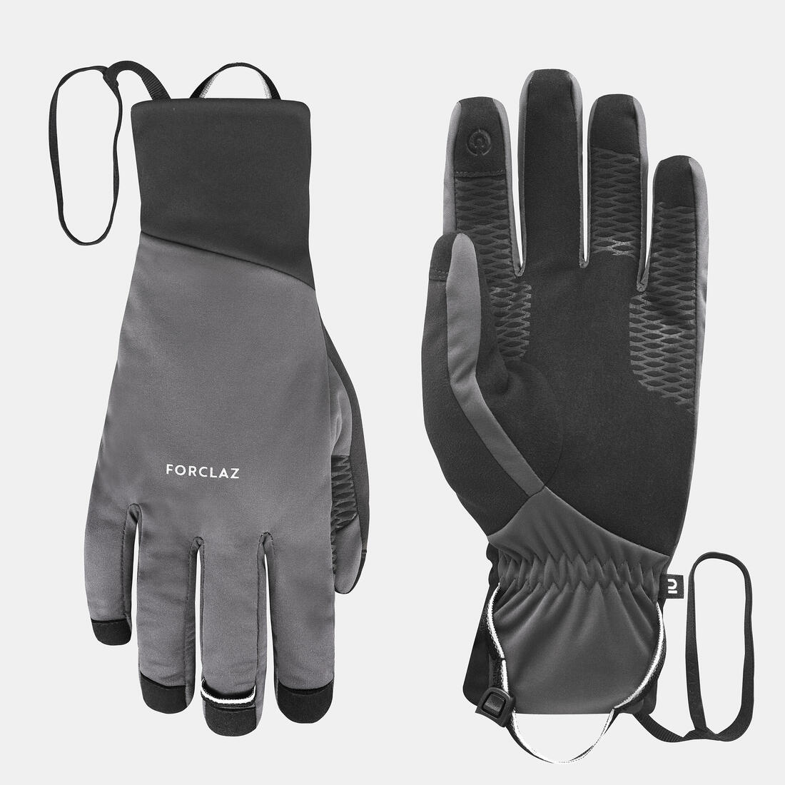 Gants tactiles coupe-vent de trekking adulte, MT900 gris