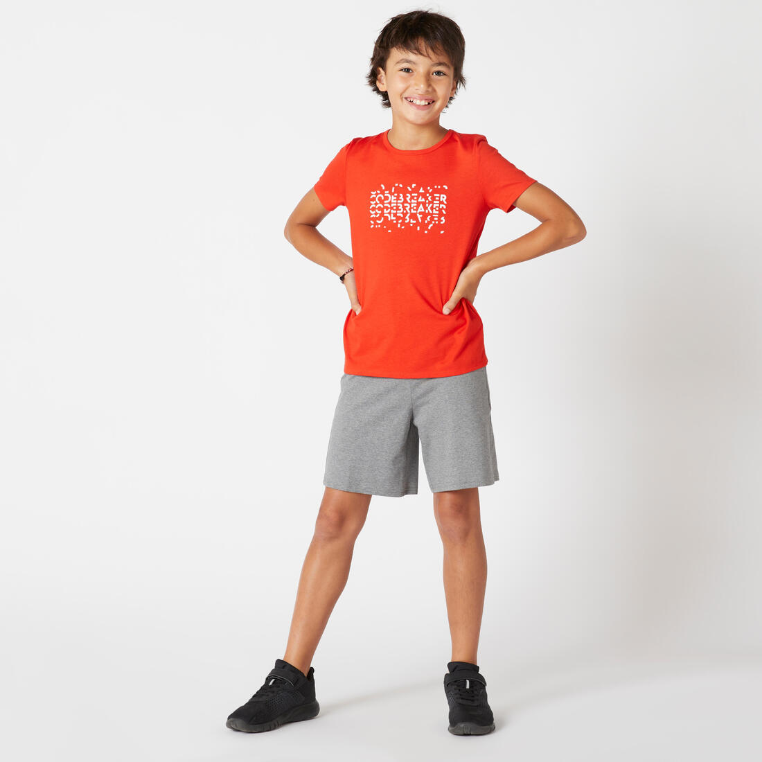 T-shirt enfant coton - Basique bleu jean avec imprimé