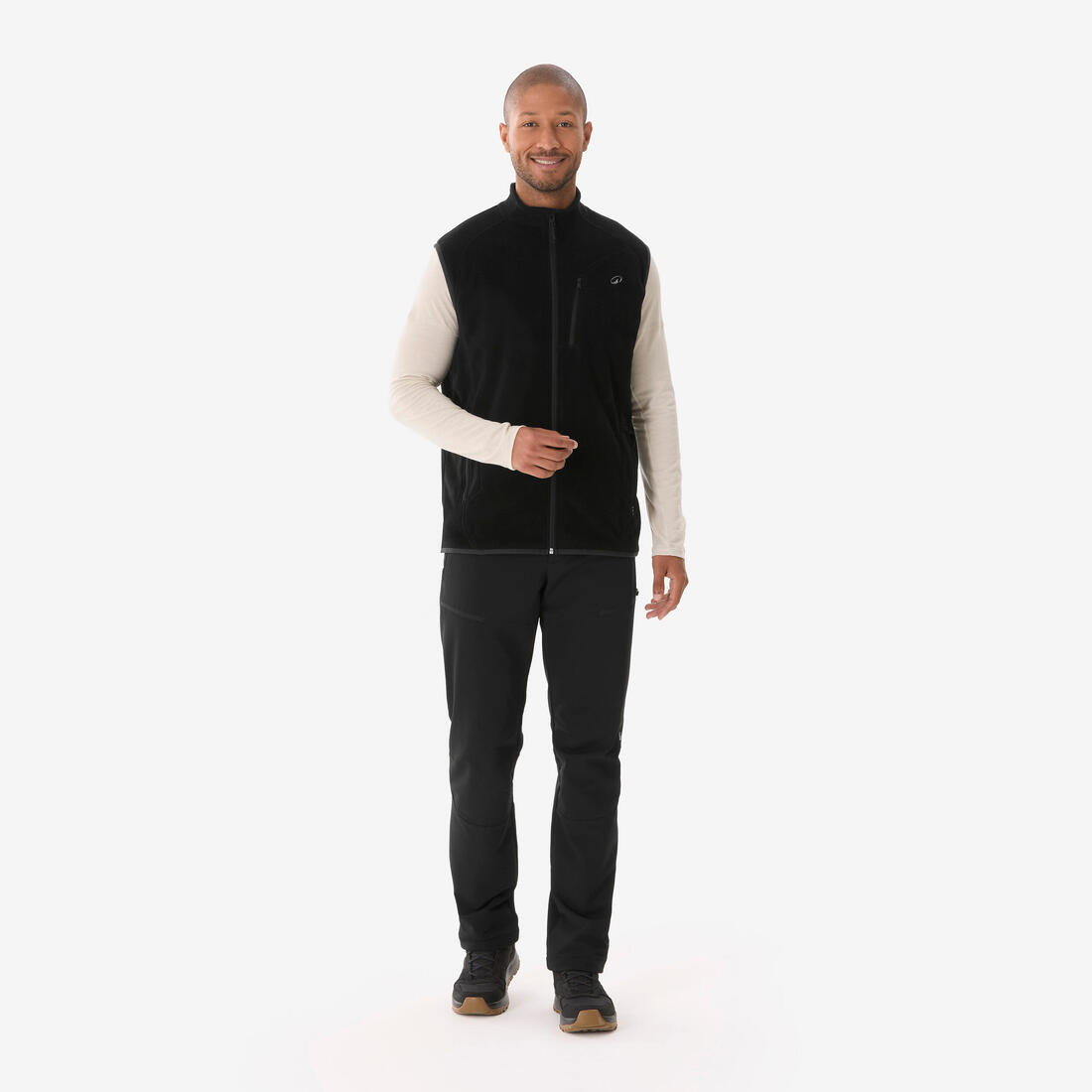 Gilet polaire de randonnée montagne homme, MH100 noir