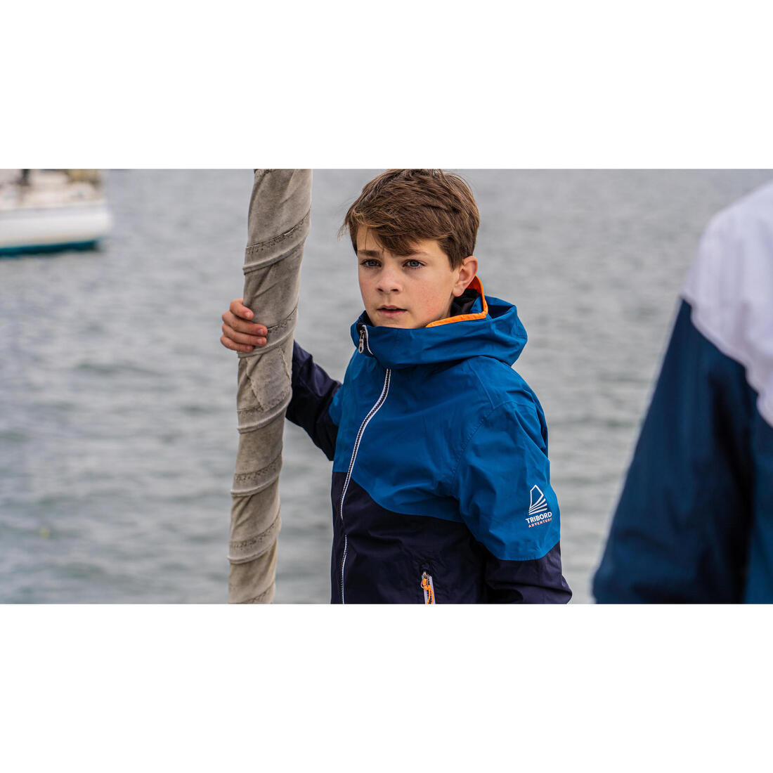 Veste imperméable et coupe vent de voile enfant, 100 navy