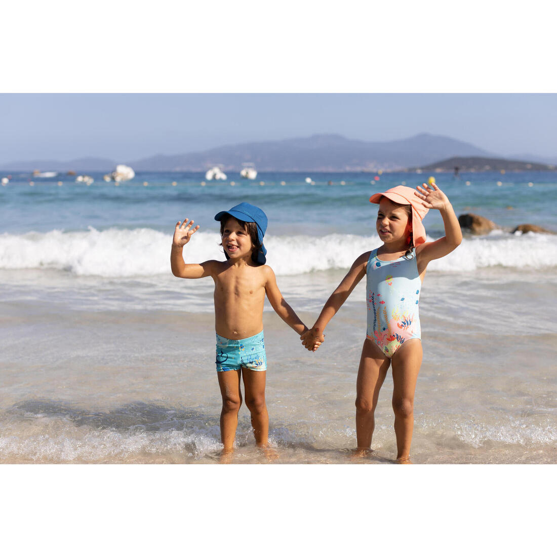Maillot de bain 1 pièce bébé fille rose imprimé rayures