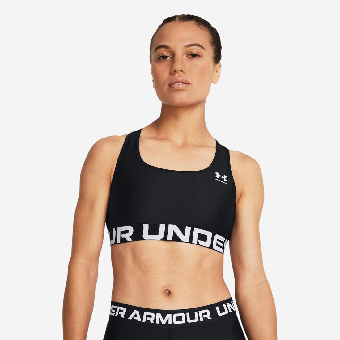 Brassière de sport HeatGear® Armour Mid Branded pour femme, noir – noir