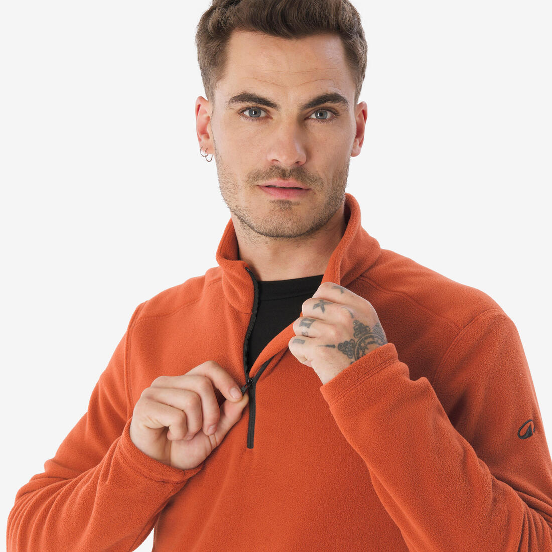 Polaire de randonnée montagne homme, MH100 demi zip