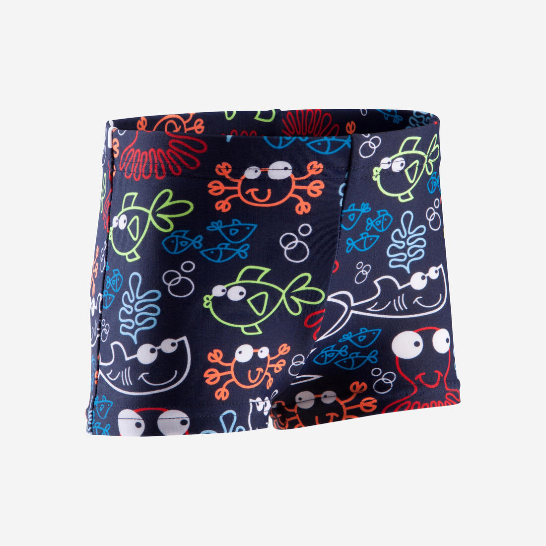 BOXER DE BAIN BEBE / ENFANT BLEU IMPRIME FISH – jaune neon fluo