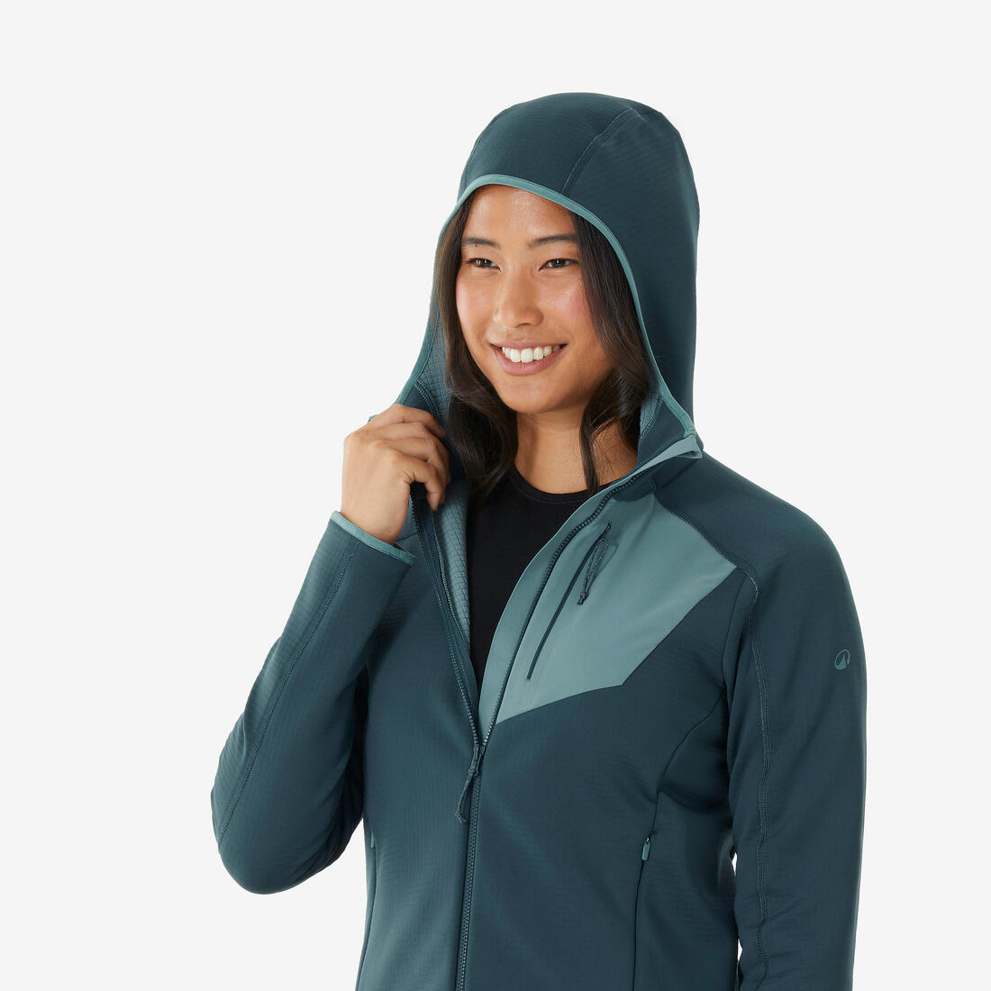 Polaire de randonnée montagne femme, MH500 full zip