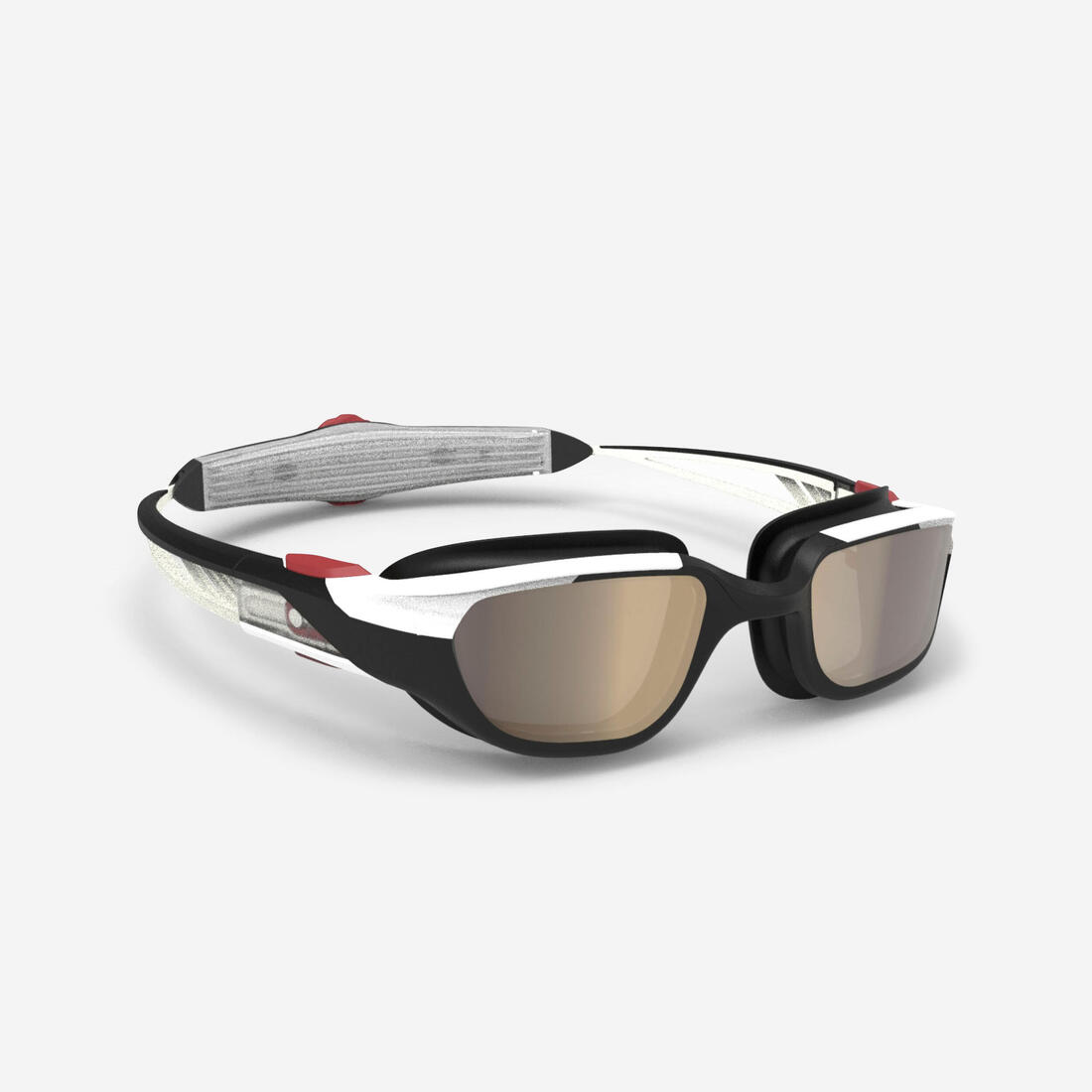 Lunettes De Natation TURN - Verres Miroirs - Taille Unique - Noir Blanc Rouge – noir