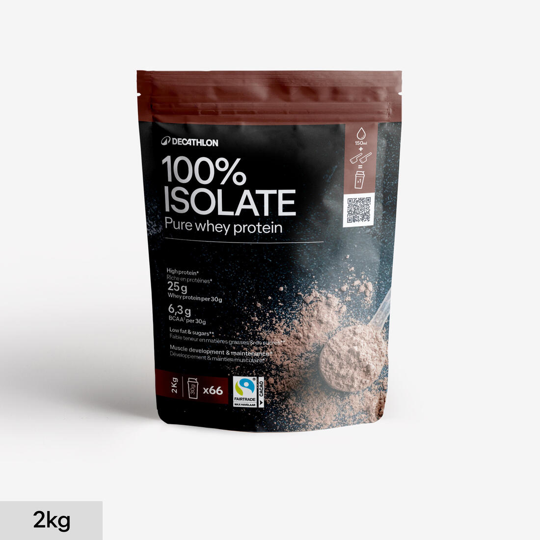 Pure whey protéine 100% isolat chocolat 2kg