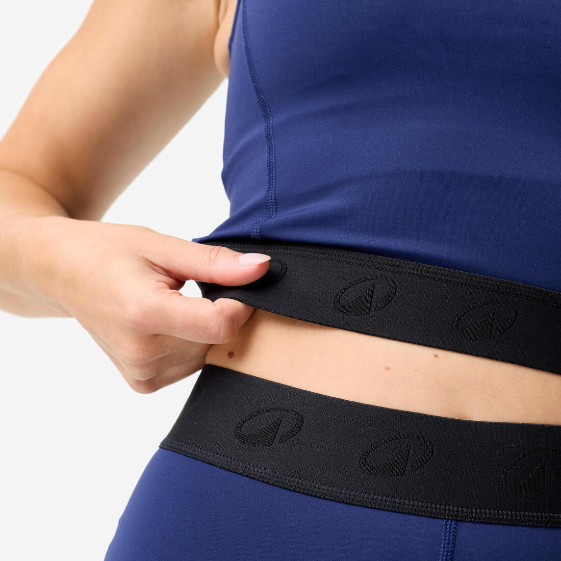 T-shirt crop top de sport élastique à la taille femme