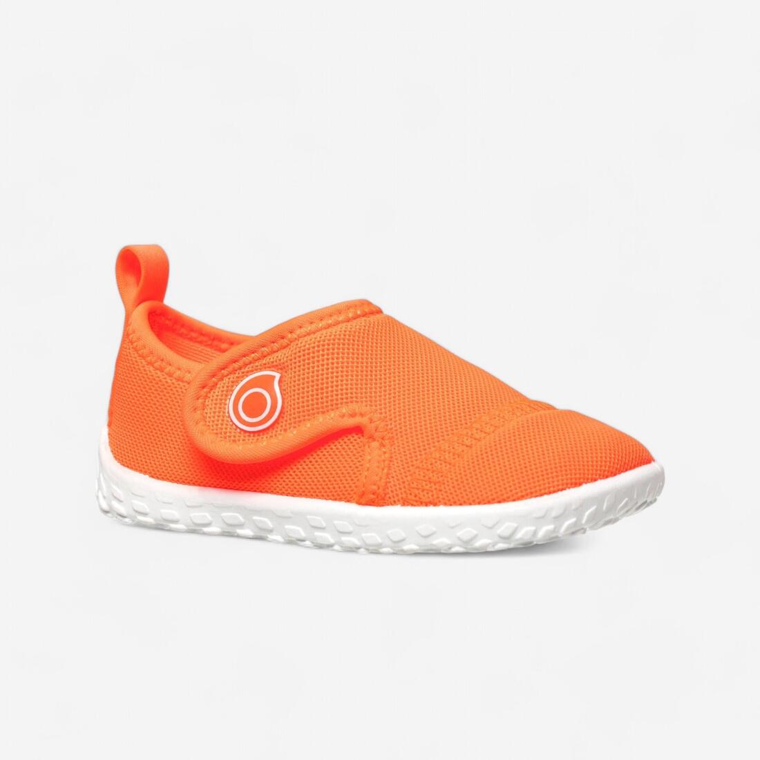 Chaussures aquatiques Bébé - Aquashoes 100 Turquoise – orange corail fluo