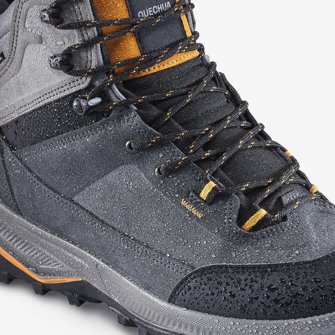Chaussures hautes trekking cuir - mt100 - homme