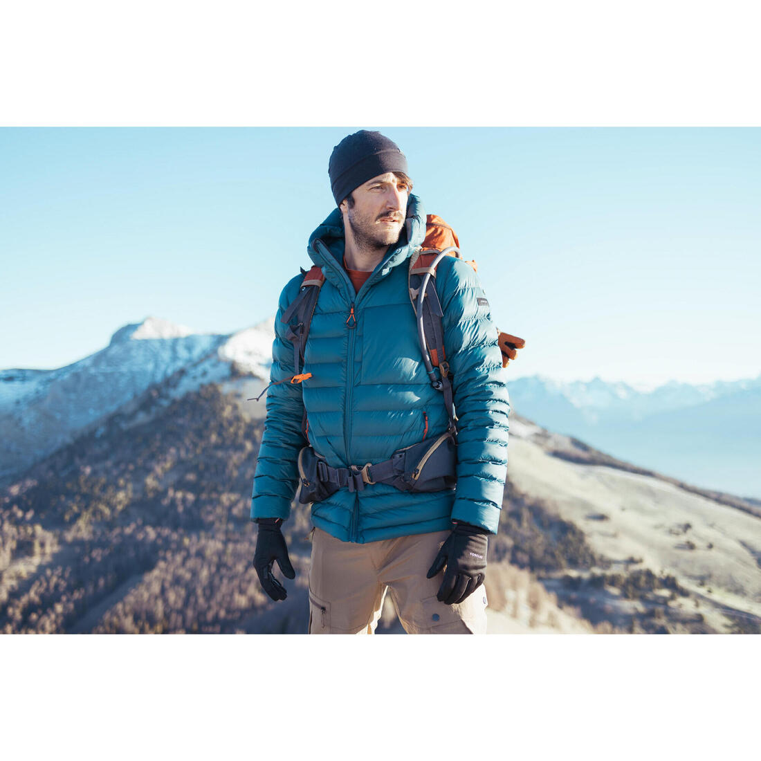 Doudoune à capuche en duvet de trek montagne - mt500 -10 °c - homme