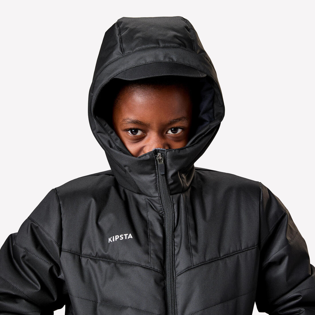 PARKA LONGUE  DE FOOTBALL ENFANT TRX NOIRE