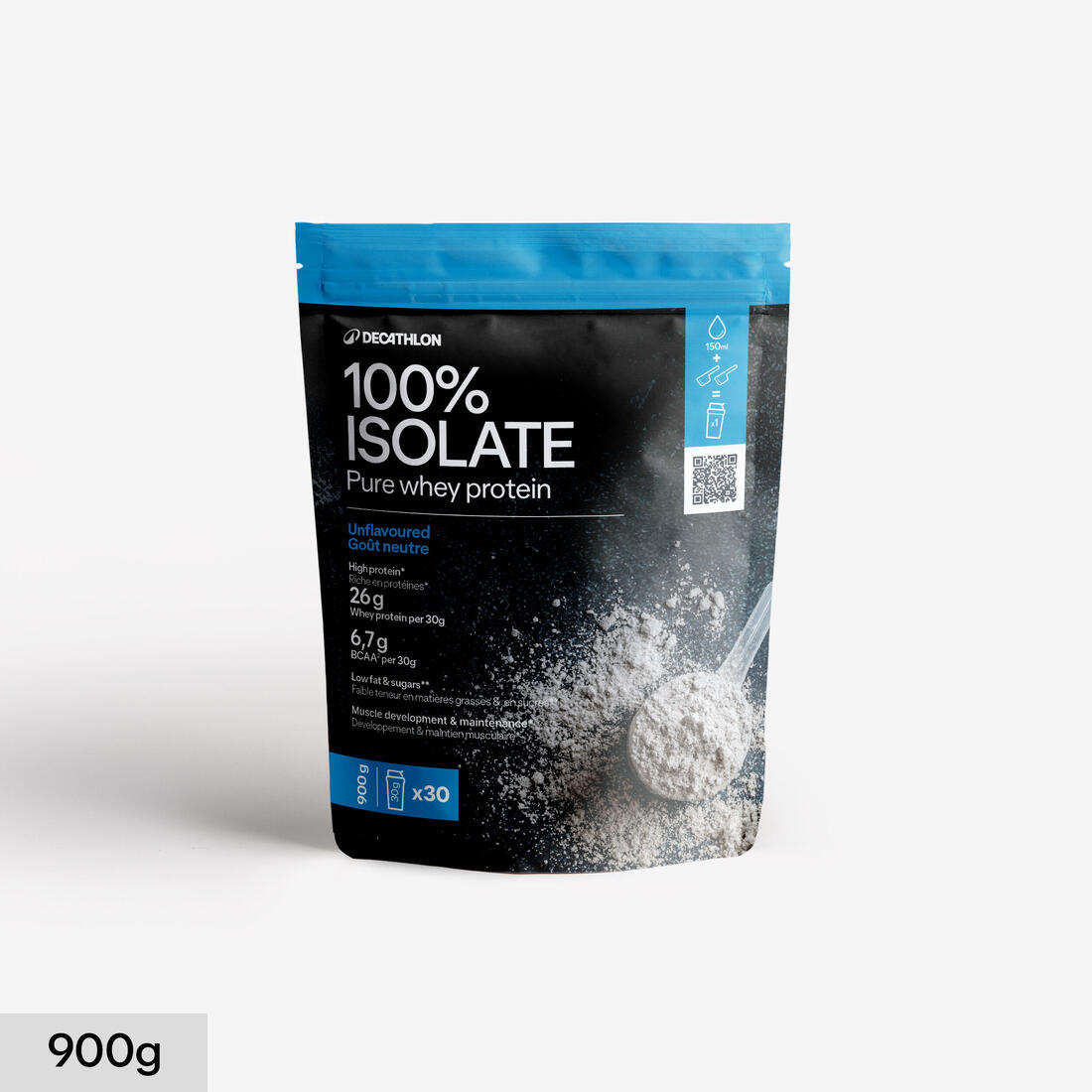 Pure whey protéine 100% isolate goût neutre 900g