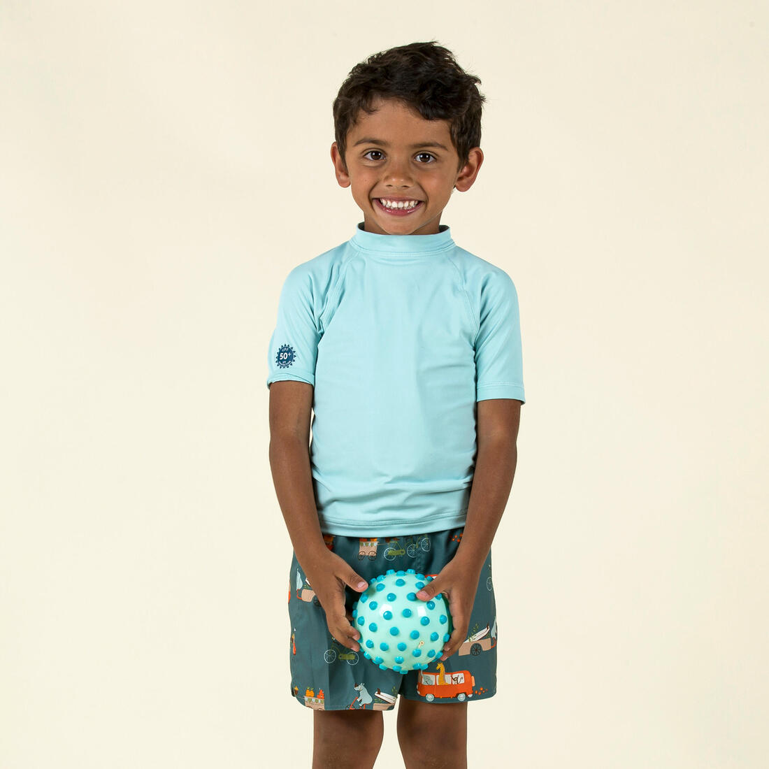 T-shirt anti uv bébé manches courtes corail
