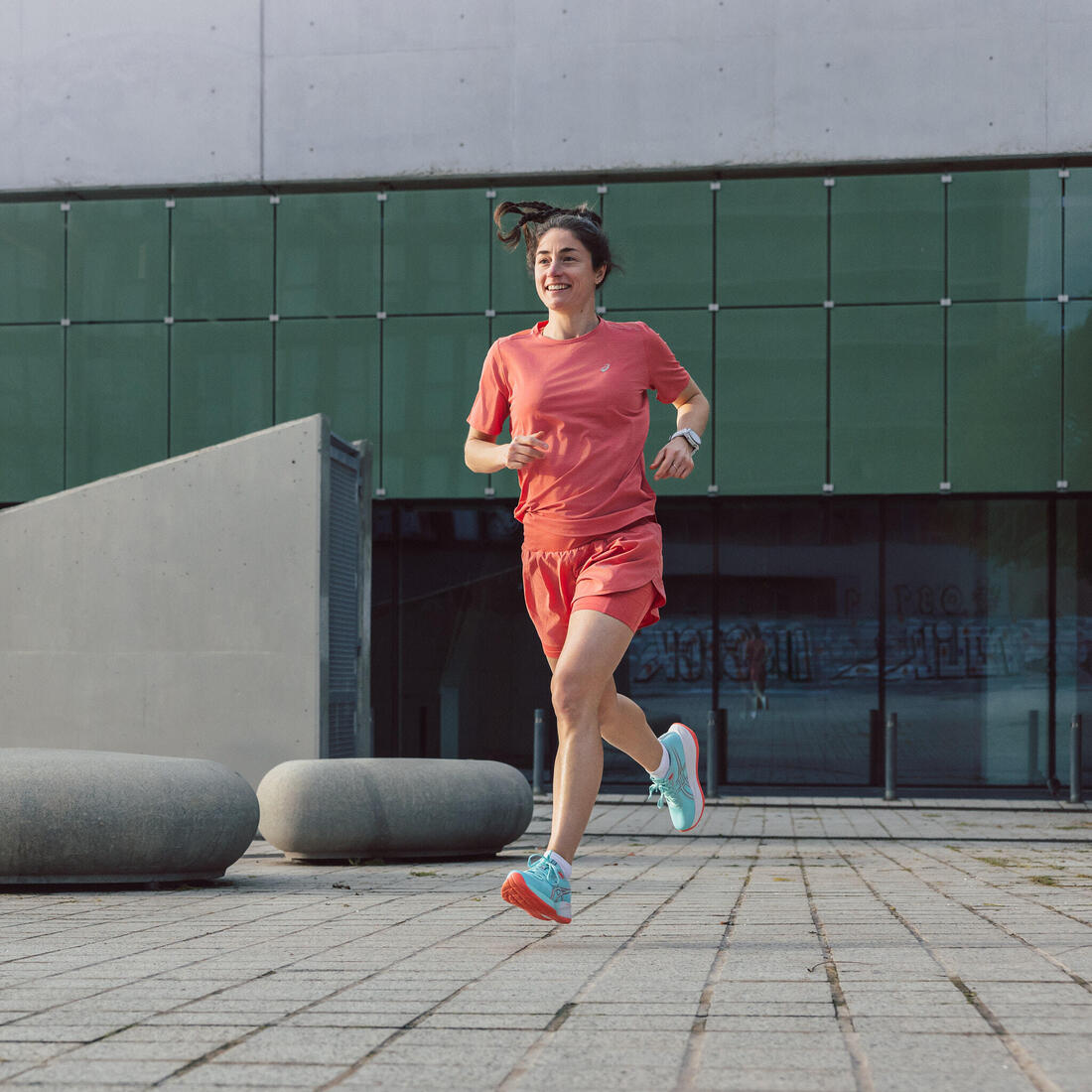 Chaussure de running femme, Asics Gel Stratus 5 turquoise et