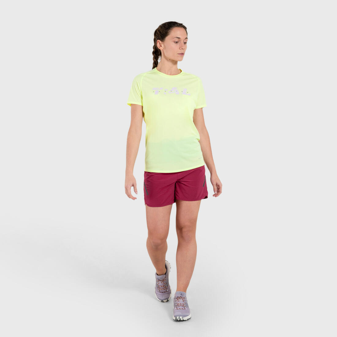 Short de trail running baggy femme noir