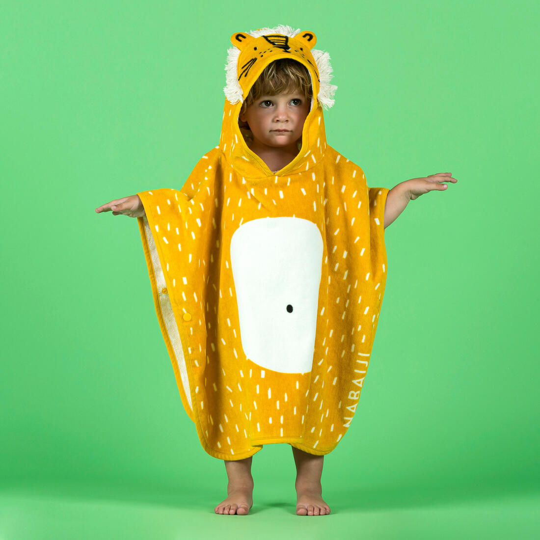 Poncho de bain coton bébé - lion
