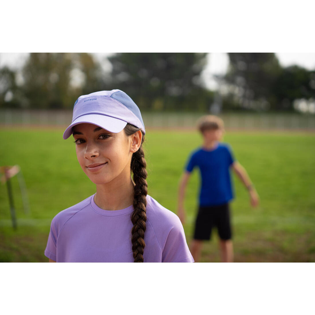 Casquette de running Enfant respirante - KIPRUN Run Dry Marine Verte