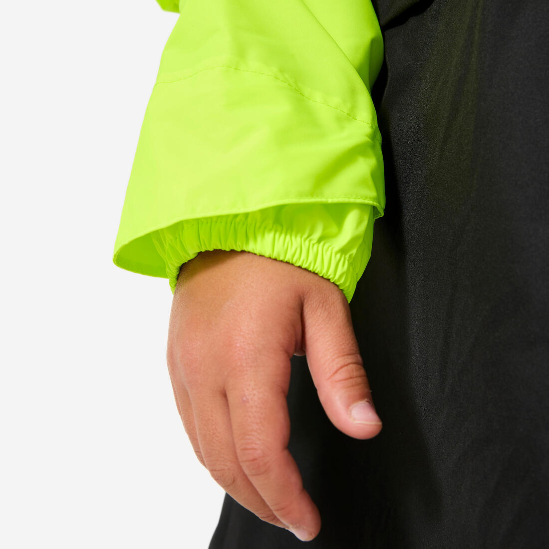 PONCHO ENFANT PLUIE VISIBILITE JOUR NUIT NOIR JAUNE FLUO