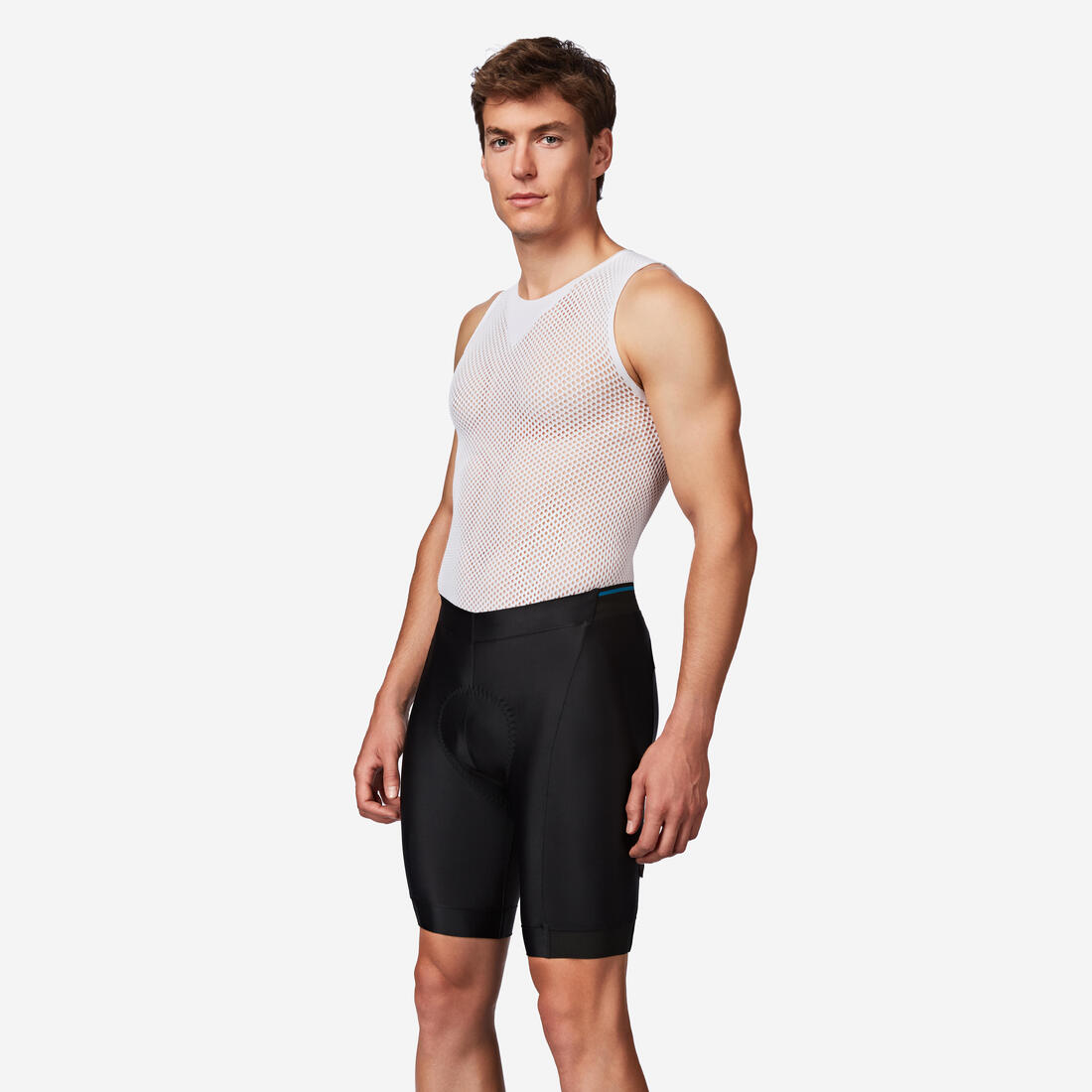 Cuissard court de vélo de route sans bretelles  homme, Discover noir