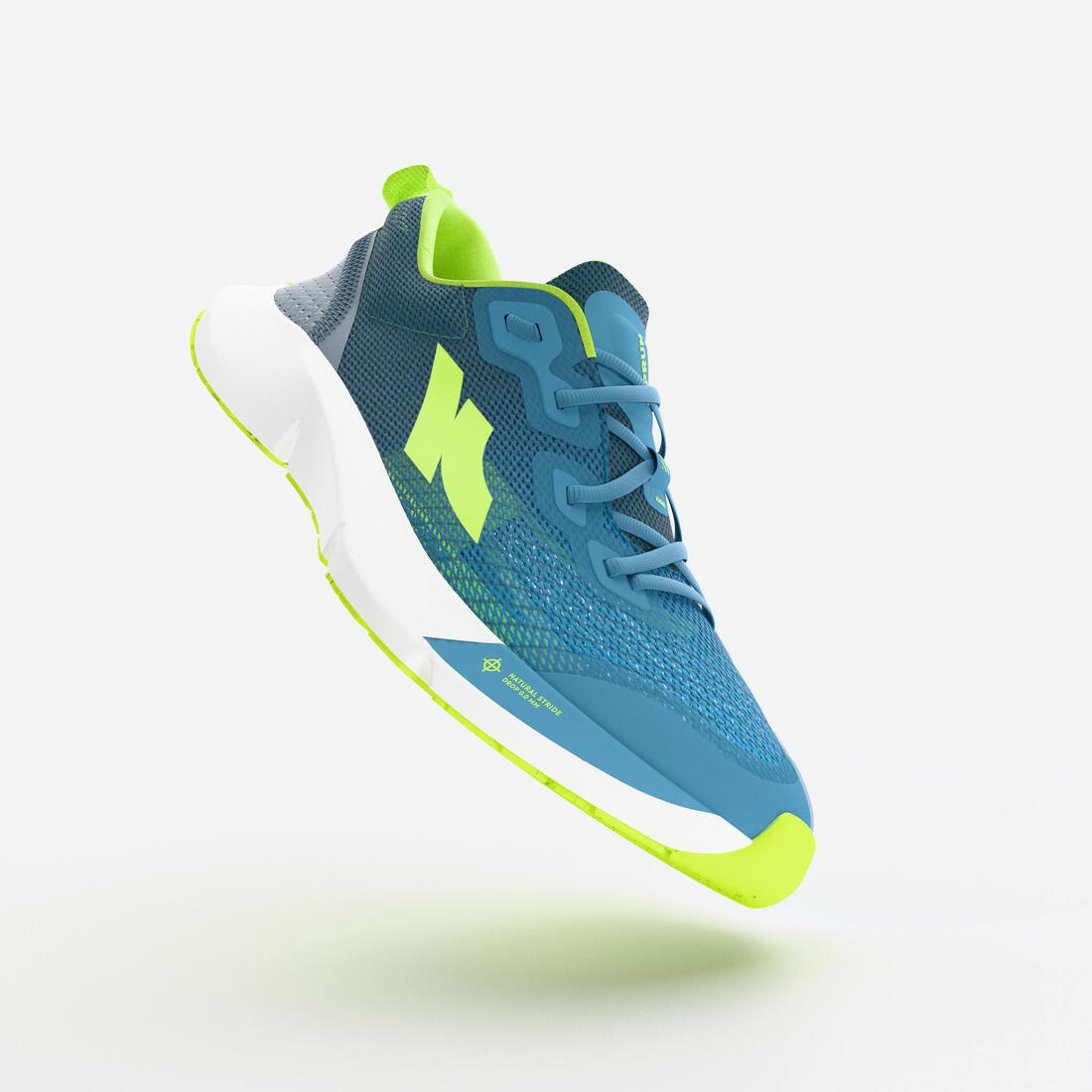 Chaussures de running drop 0 Enfant - KIPRUN KN500 vertes jaunes noires