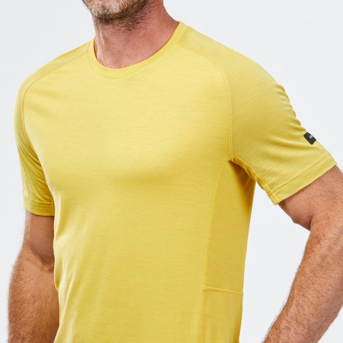 T-shirt de trek manches courtes en laine mérinos  - homme - mt500