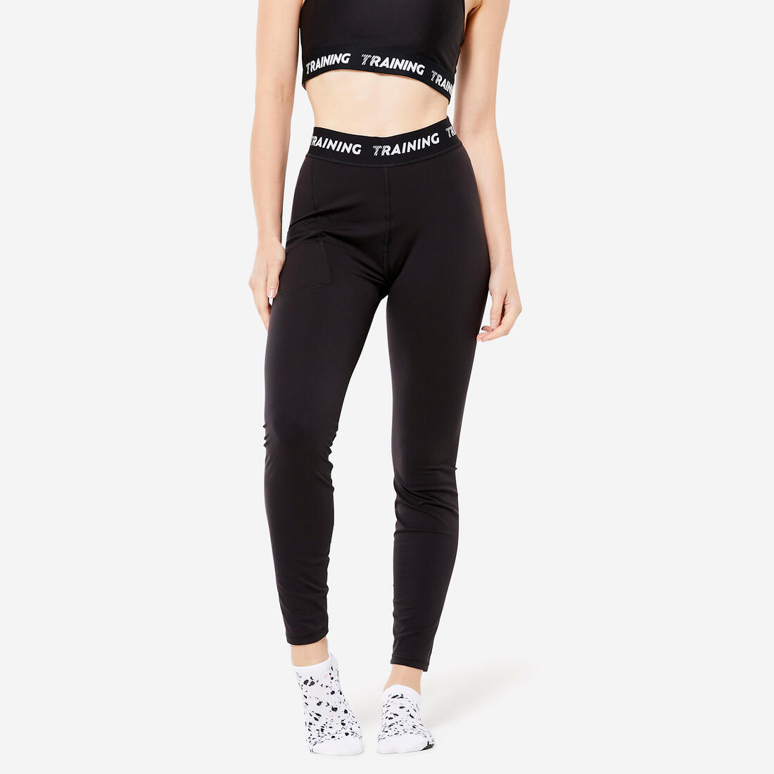 Chaussettes invisibles de fitness x3 femme, vert marron et